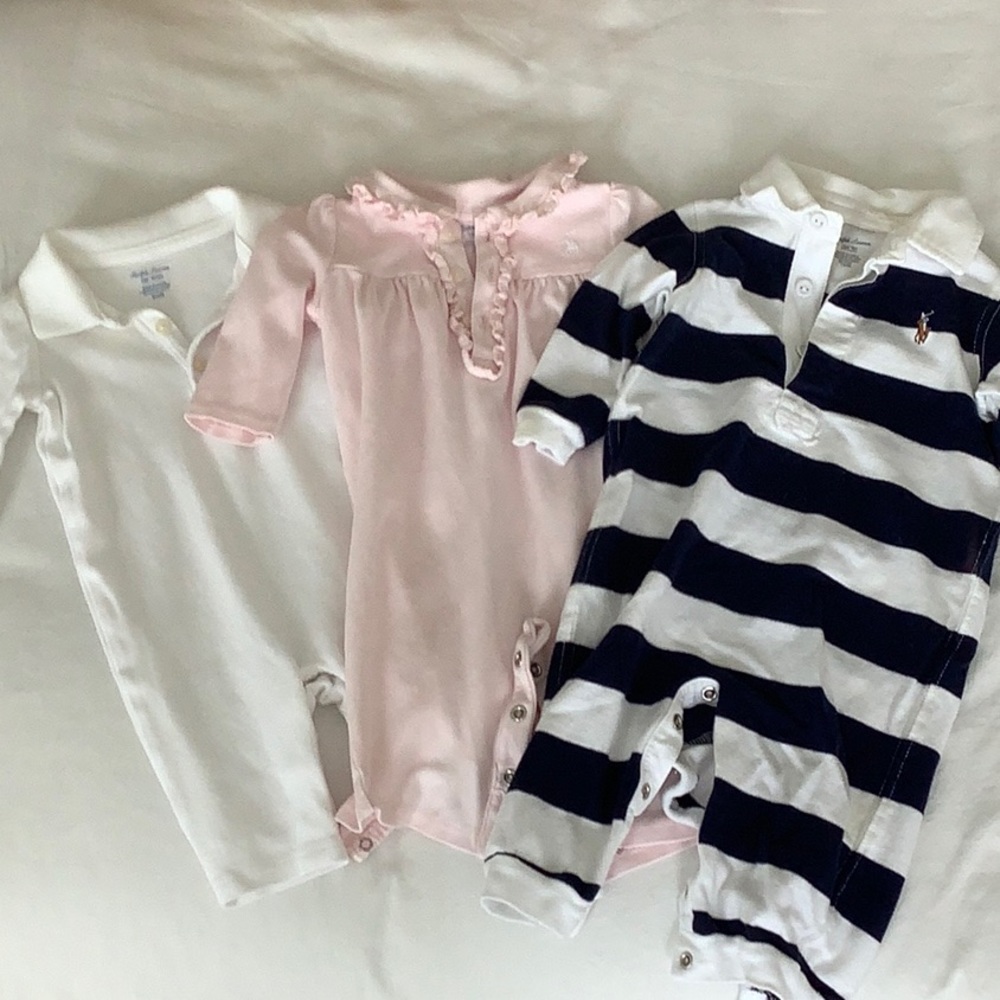 Ralph Lauren 3 pc bundle girls onesies